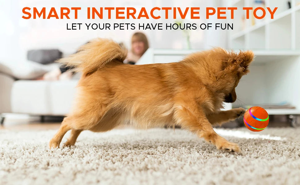 SMART Interactive Pet Ball Remote Control Flashing Rolling Jumping Rotating Waterproof Dog Chew Toy Ball for Aggressive Chewers
