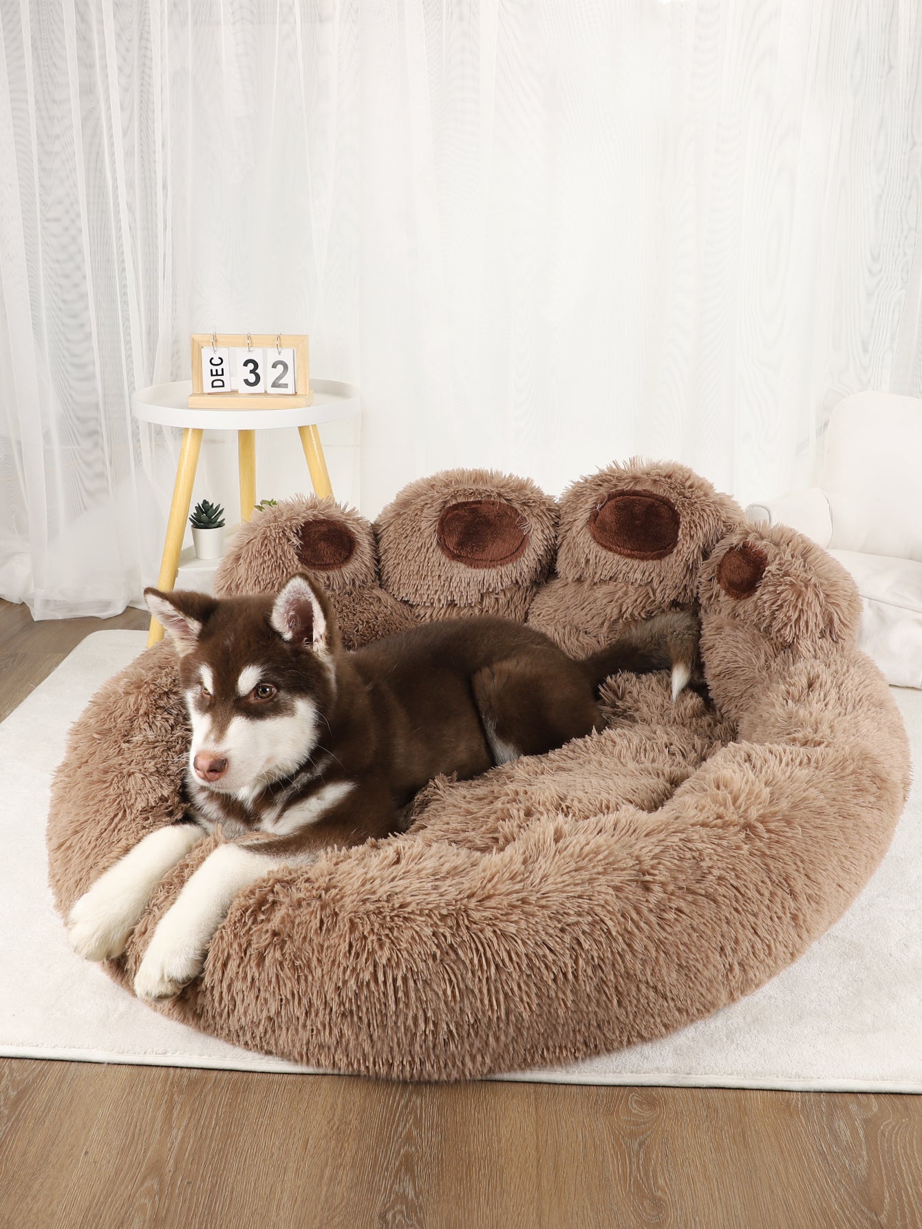 Fluffy Dog Bed Winter Warm Large Pet Products Small Sofa Baskets Pets Kennel Mat Puppy Cats Supplies Basket Blanket Accessories