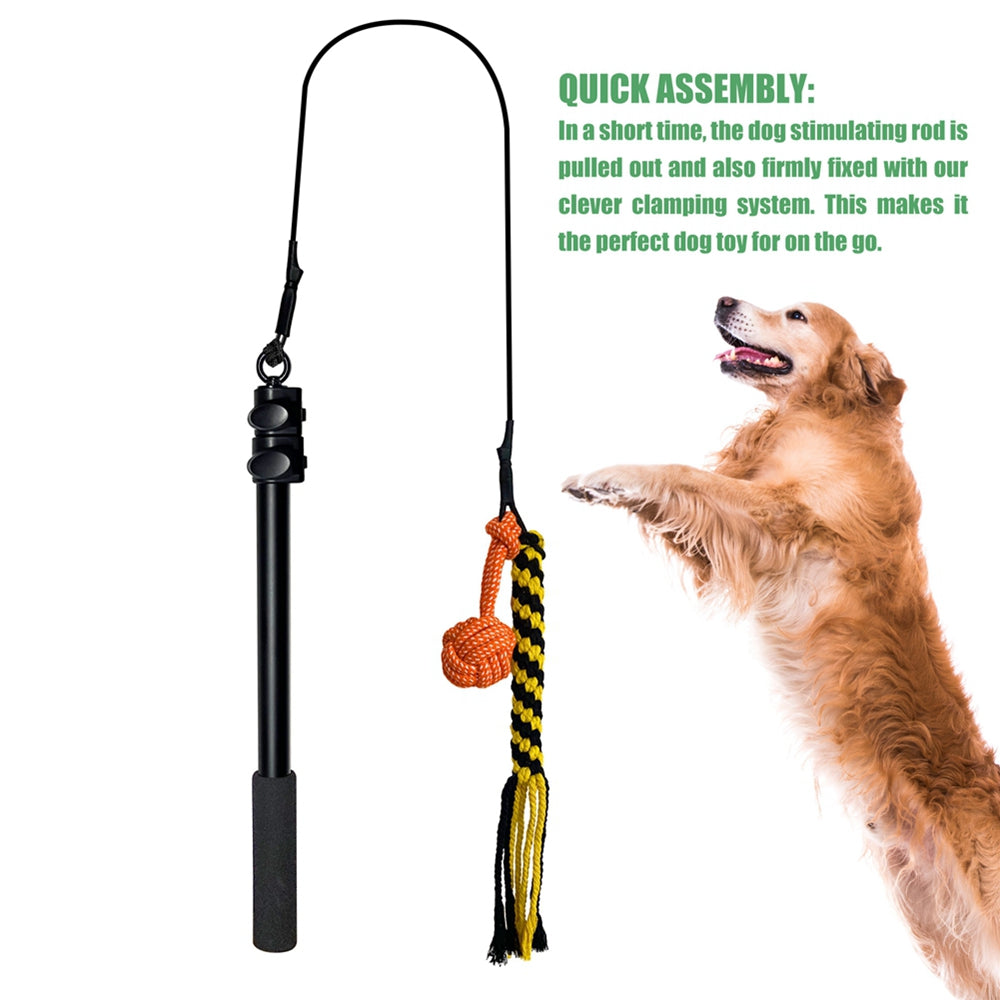 Dog Teeth Grinding Toy Bite-resistant Durable with Plush Refill Dog Toy Retractable Pole Dog Chew Toy Interactive Pet Toys