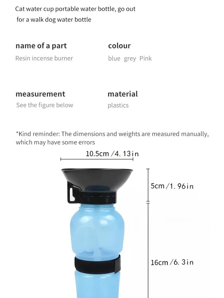 Dog Water Bottle Out Walking Dog Portable Water Bottle Dog Drinking Cup Cat Pet Water Feeding Supplies