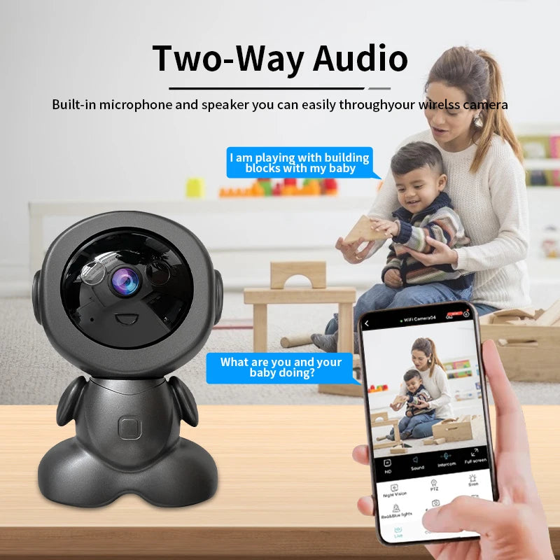 8MP Wifi Security Camera Indoor HD Baby Monitor Smart Home Surveillance Robot PTZ Camera Auto Tracking Night Vision Pet Monitor