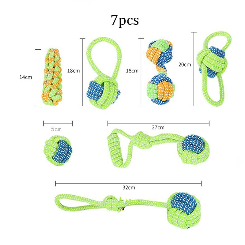 4pcs/7pcs Dog Chew Toy Bite Resistant Rope Knot Cats Dogs to Relieve Boredom Teeth Grinding and Cleaning Pet Training Supplies