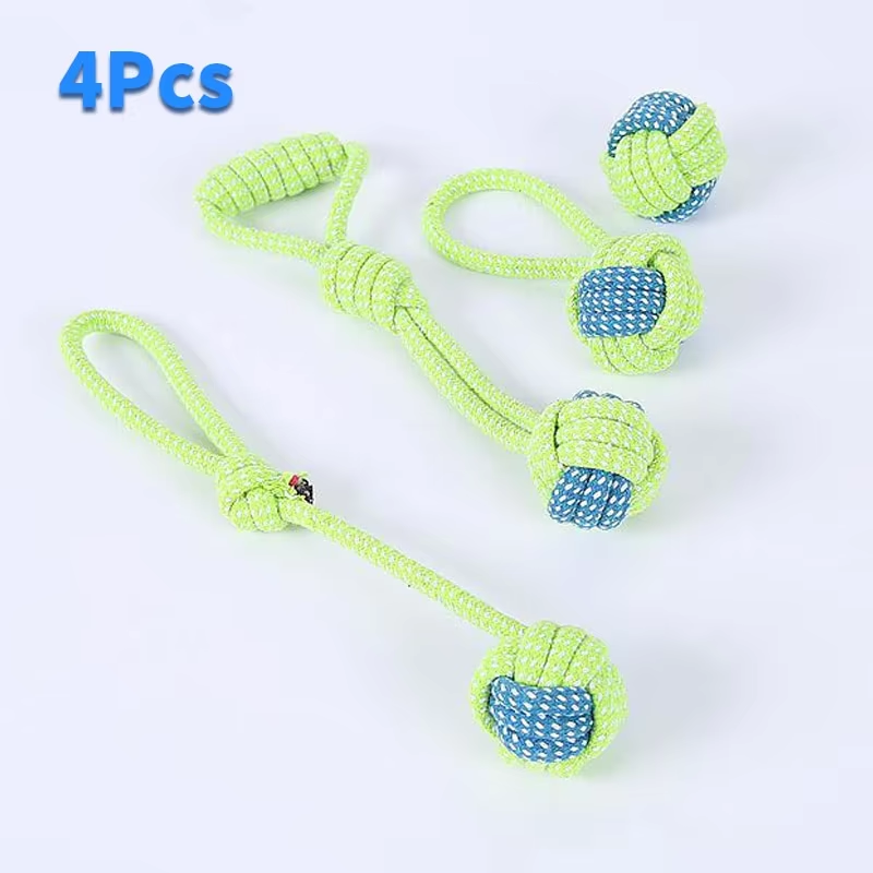4pcs/7pcs Dog Chew Toy Bite Resistant Rope Knot Cats Dogs to Relieve Boredom Teeth Grinding and Cleaning Pet Training Supplies