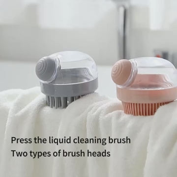 1pc Pet Bath Brush Soft Silicone With Shampoo Dispenser Gentle Massage For Grooming And Cleaning Fur And Hair