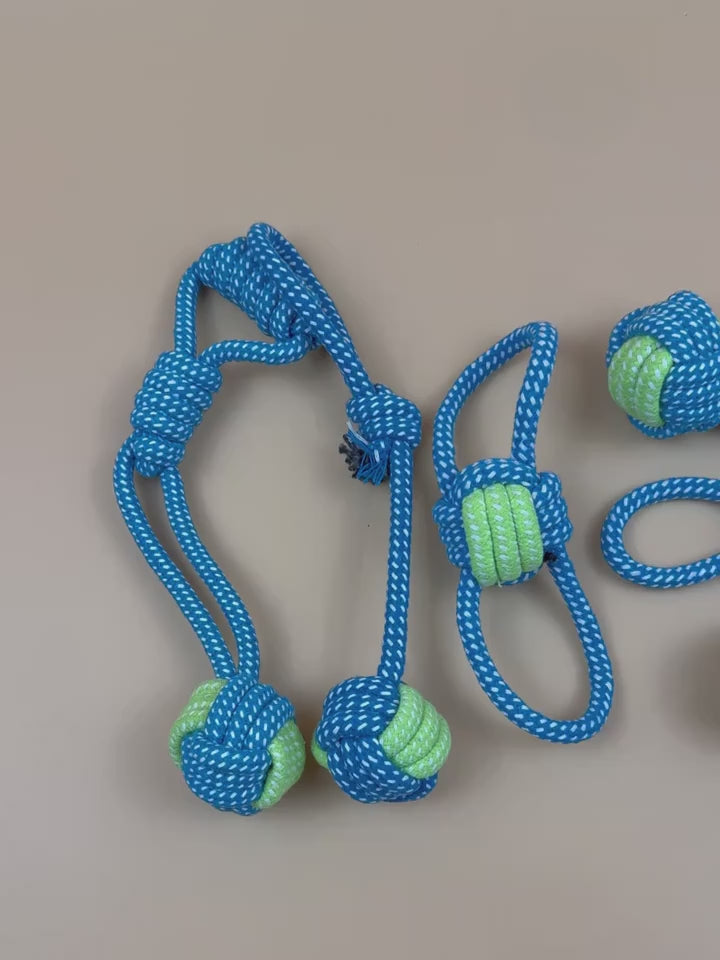 7pcs Dog Rope Chew Toys, Interactive Knot Toys Durable Training Set，Teething Puppies & Aggressive Chewers, Indoor/Outdoor Play