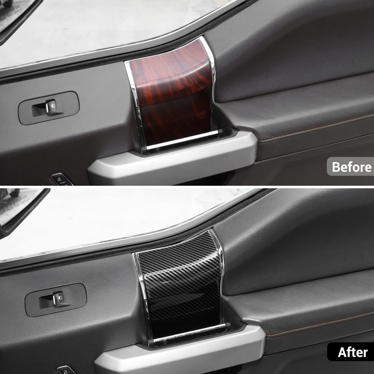 Carbon-Fiber Style ABS Door Handle Covers for Ford F-150 2015-2020 photo 2