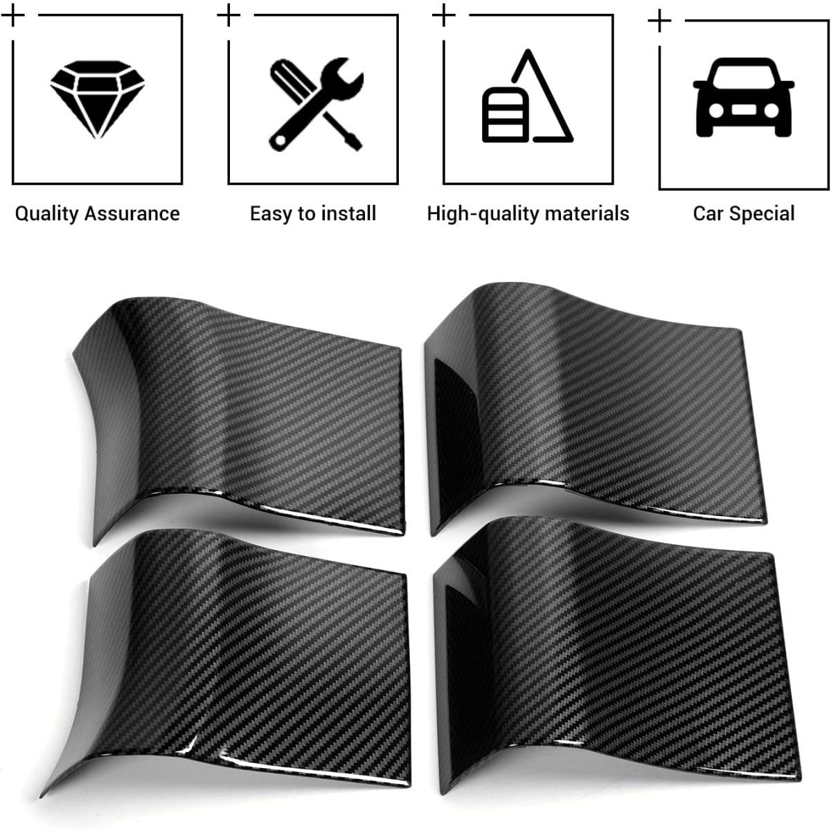 Carbon-Fiber Style ABS Door Handle Covers for Ford F-150 2015-2020 photo 3