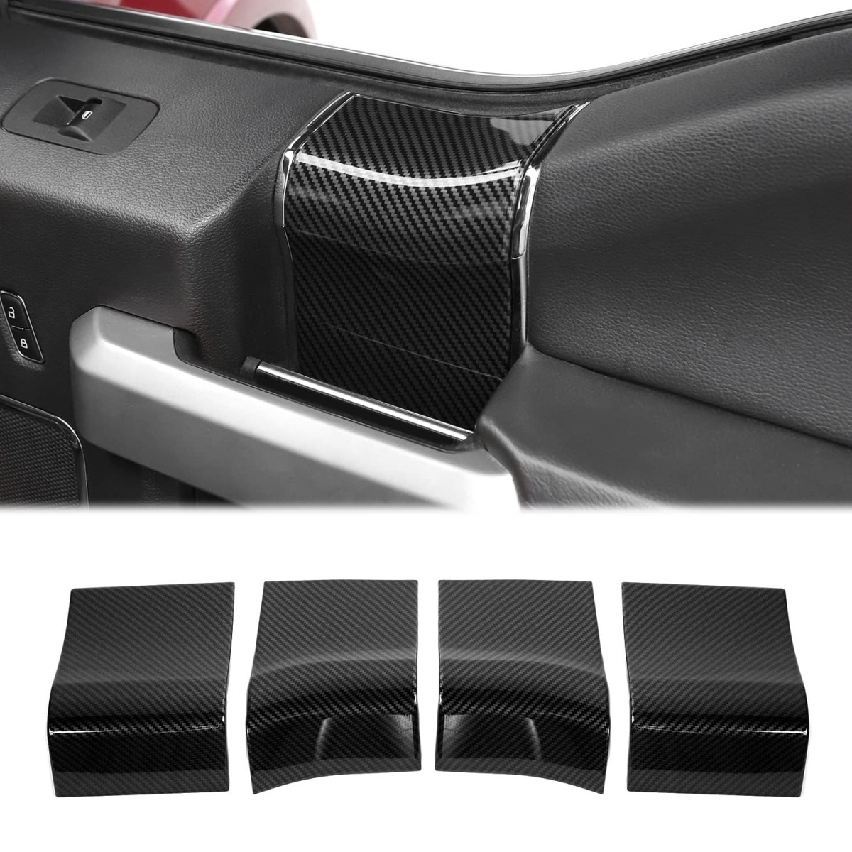 Carbon-Fiber Style ABS Door Handle Covers for Ford F-150 2015-2020 photo 5