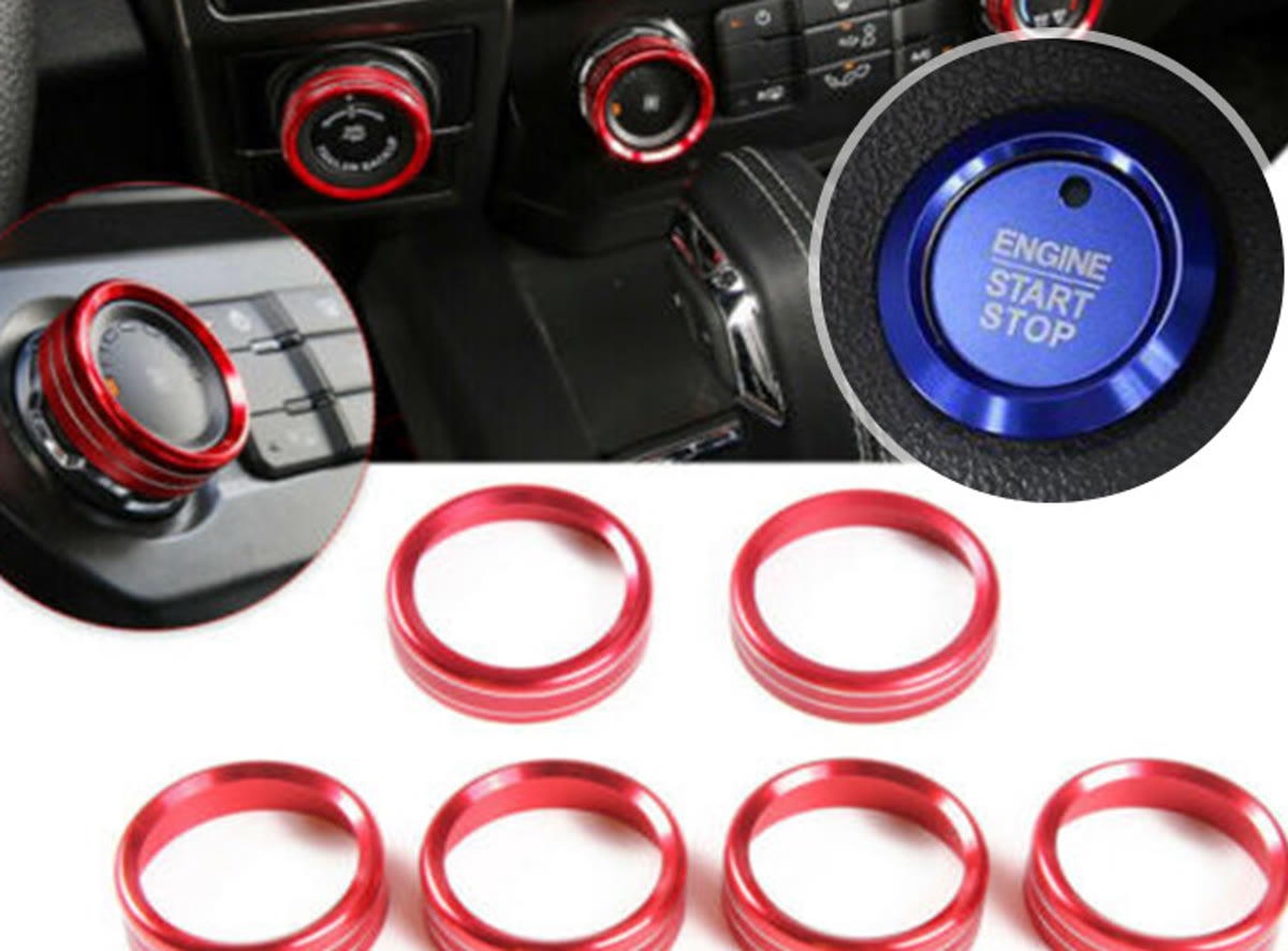 AC & Audio Knob Ring Covers for Ford F-150 / Raptor 2015-202