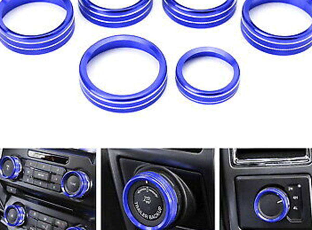 AC & Audio Knob Ring Covers for Ford F-150 / Raptor 2015-2024 photo 2