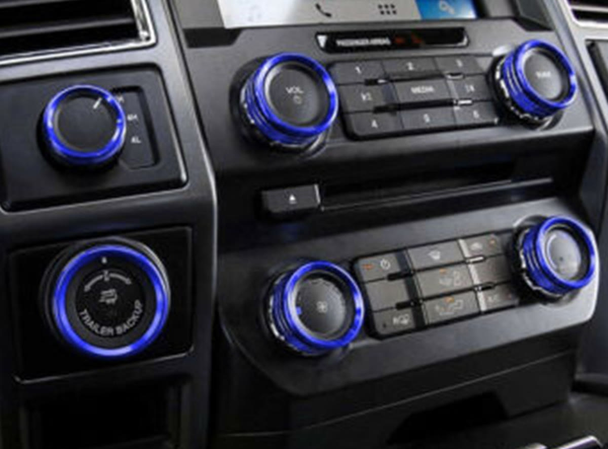AC & Audio Knob Ring Covers for Ford F-150 / Raptor 2015-2024 photo 3