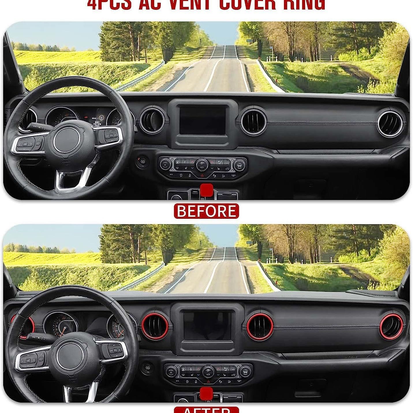 Centre Vent Trim Overlay for Jeep Wrangler JL / JLU 2018-2023 (4 pcs) photo 3