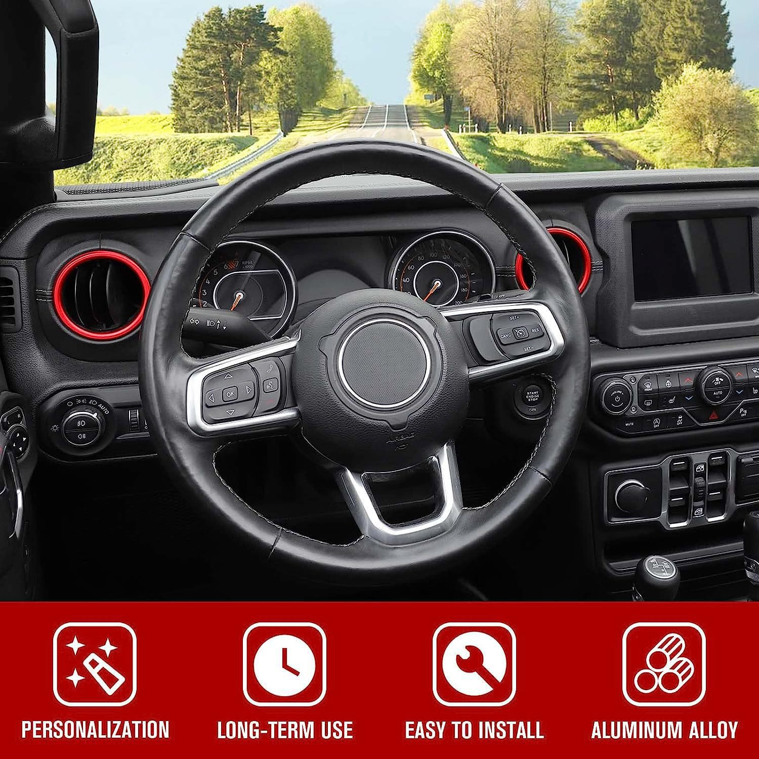 Centre Vent Trim Overlay for Jeep Wrangler JL / JLU 2018-2023 (4 pcs) photo 4