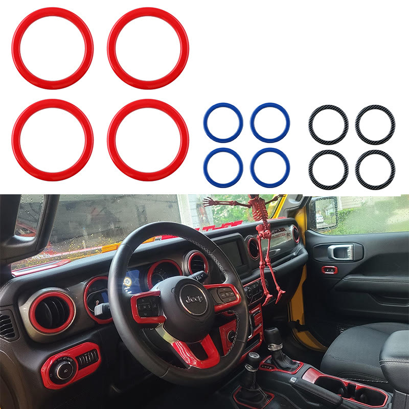 Dashboard Vent Trim Rings for Jeep Wrangler JL / JLU 2018-20